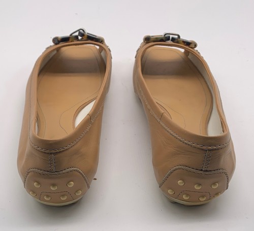 Ballerine Tod's donna nude/beige in pelle punta aperta taglia 10,5 - Foto 4 di 10