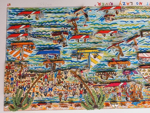 James Rizzi 3D Handsigniert Handnummeriert THIS AIN'T NO LAZY RIVER aus 1989 - Bild 14 von 16