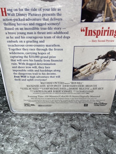 Iron Will (VHS, 1994, Clamshell) Walt Disney - Kevin Spacey - Picture 5 of 8