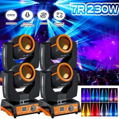 4X 7R 230W Beam Sharpy Stage Lights Moving Head Lights DJ Light 17Gobos 14Colors
