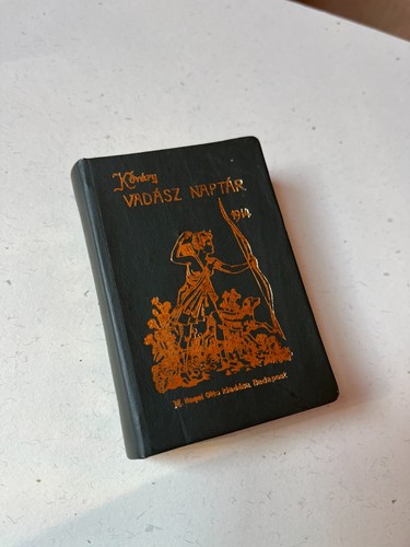 Miniatura vintage Kovary Vadasz Naptar 1914 pelle verde con libro copertina rigida dorato - Foto 1 di 6