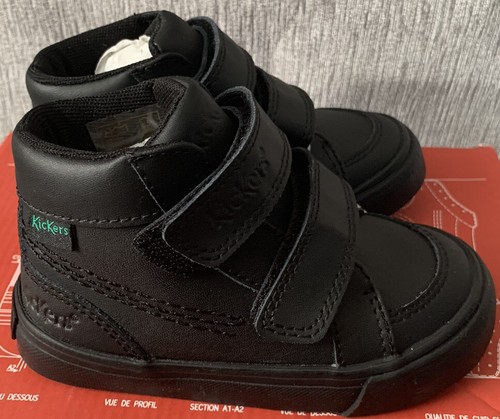 Niños Kickers Tovni Hi / Negro / Infantes Talla 5 Reino Unido / UE 22 / Zapatos Escolares - Imagen 3 de 5