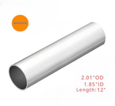  12" Aluminum Round Tube Seamless Straight Pipe 2.01" OD X 1.85" ID