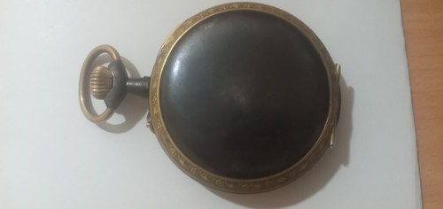 VINTAGE MECHANISCHE TASCHENUHR AUS EISEN -REGLER-ZIFFERBLATT MIT LOK. - Bild 6 von 12