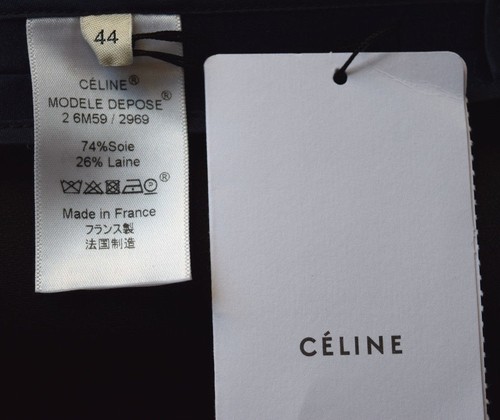 Celine Blue 3/4 Sleeves Priest Neck Silk Dress Size 44 - Picture 11 of 11