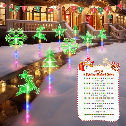 8-PACK Solar Light Outdoor Garden Patio Pathway Landscape Yard Christmas Lights  - Picture 9 of 9