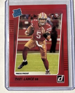 2021 Panini Donruss - Rated Rookie Press Proof Red #254 Trey Lance (RC)