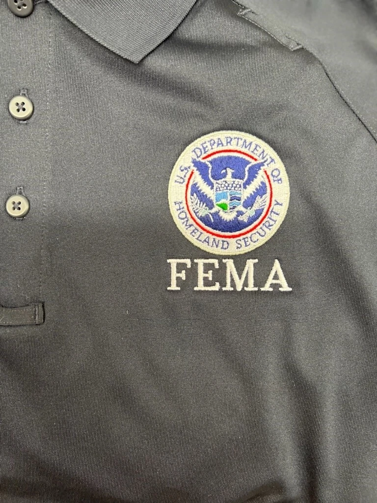 Emergency Management FEMA Polo Embroidered Full Color Logo Ladies Small