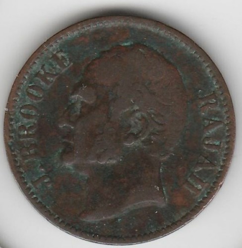 un045 Sarawak Rajah Brooke 1/2 cent 1863 - Picture 2 of 2