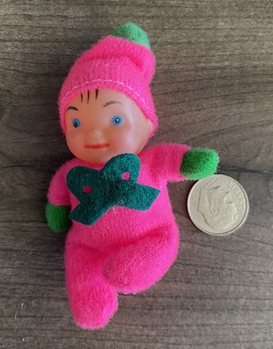 Vintage Matchbox Beanie Dolls Miniature 3" Pink & Yellow - Picture 3 of 5