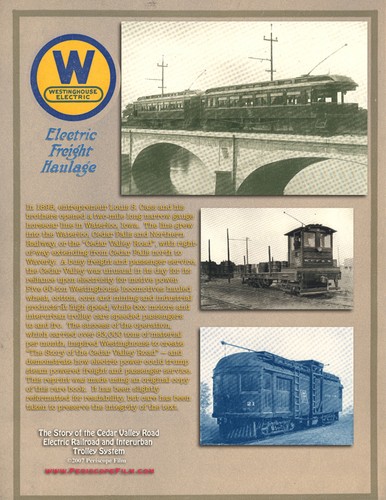 " The Story of the Cedar Valley Road " WESTINGHOUSE ELECTRIC RAILROAD BOOK - Picture 2 of 11