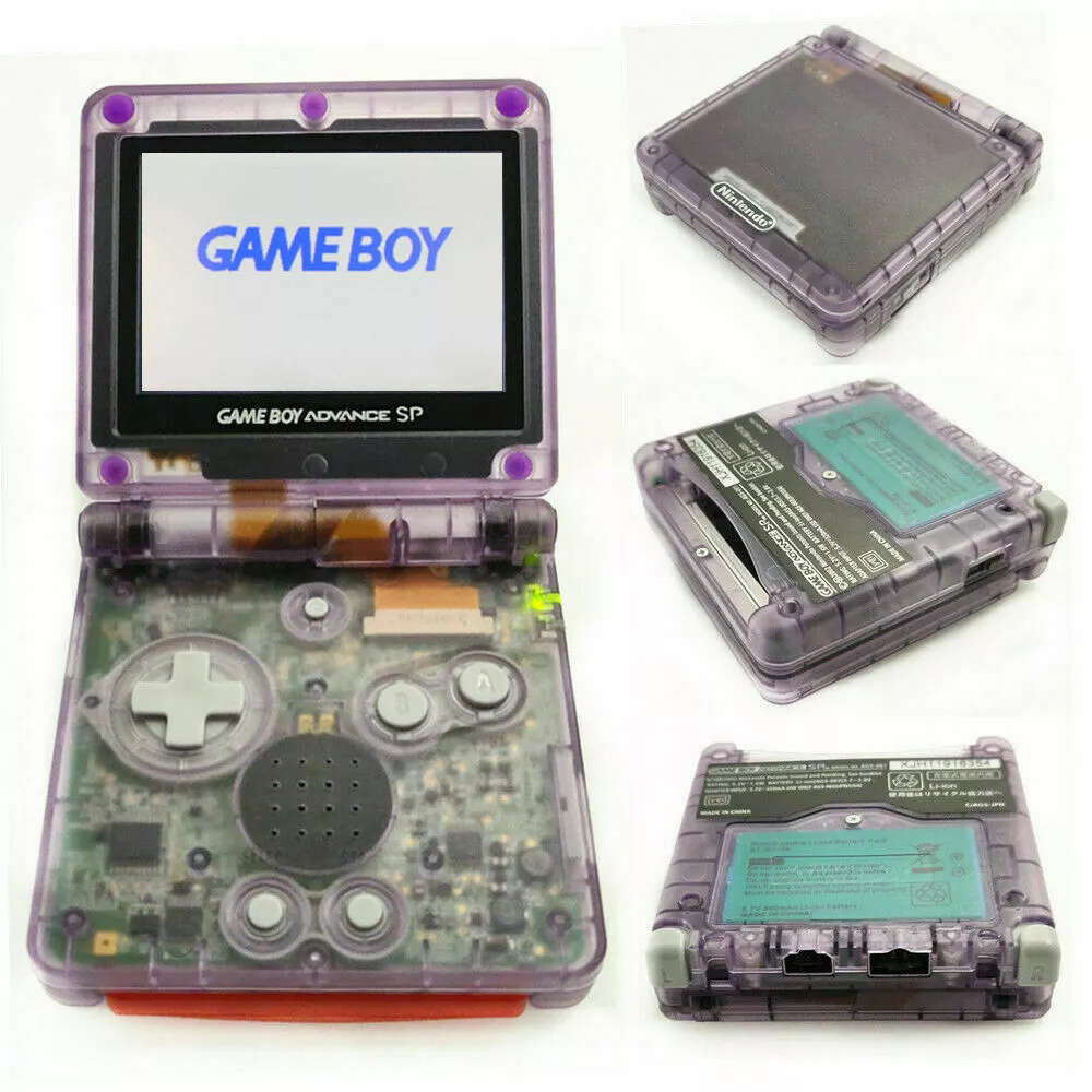 Nintendo Game Boy Advance GBA SP Silver System AGS 101 Brighter Mint New!  (Pick Button Color!)