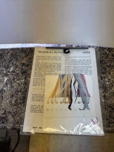 Design Works Crafts Cross Stitch Kit Baseball Bunnies 2325 New Sealed Abrams - Picture 2 of 2