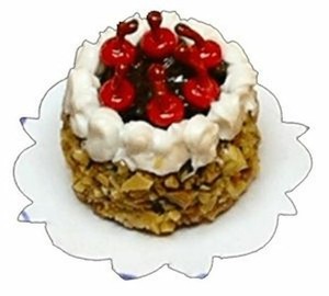 Dollhouse-Miniature-Chocolate-Cake-with-Stem-Cherries-1-12-Scale