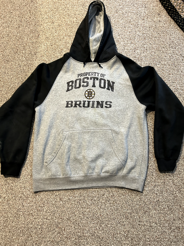 Boston Bruins NHL Hockey Hoodie Sweatshirt (Men's LG) Black/Gray