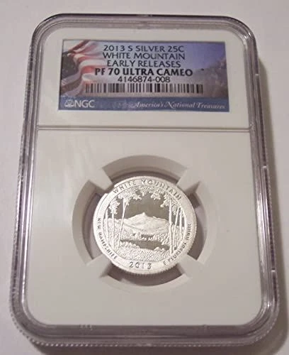 2013 S Silver White Mountain NP Quarter Proof PF70 UC NGC Early Releases