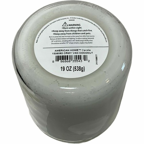 1 American Home By Yankee Candle 19 Oz Creamy Vanilla Coconut Glass Jar Candle - Picture 6 of 6