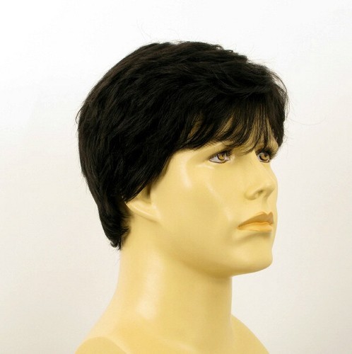 Short Perücke For Men Natürliche Haar Schwarz Ref. James 1B - Bild 8 von 8