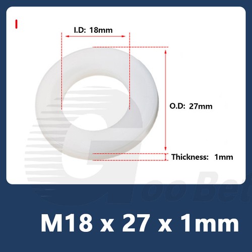 Flat PE Nylon Plastic Washer Form A Gaskets M3 M4 M5 M6 M8 M10 M12 M14 M16 - M20 - Picture 33 of 34
