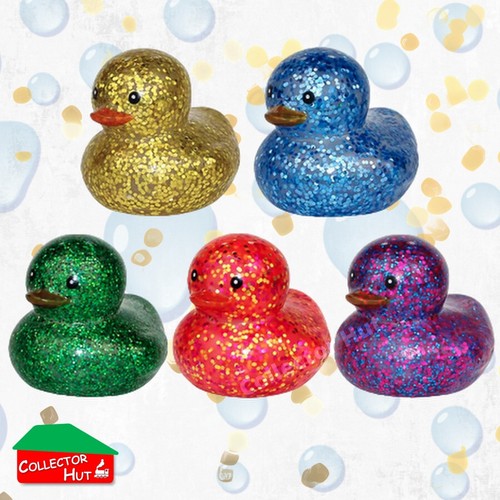 Novelty Rubber Ducks GLITTER 5cm Assorted Characters Designs - Picture 2 of 12
