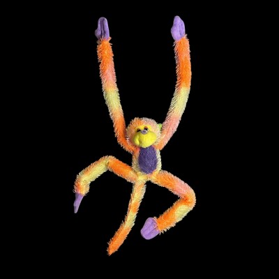 Hanging Monkey Orange Yellow Long Legs Arms Hugging Hook Loop Furry