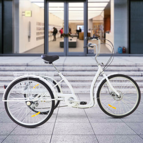 26 Zoll Dreirad 6-Gang Senioren 3-Rad Fahrrad Für Erwachsene Mit Einkaufskorb DE - Bild 2 von 17