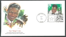 NAT KING COLE POPULAR SINGER 1994 FLEETWOOD CACHET FDC VF UNADDR