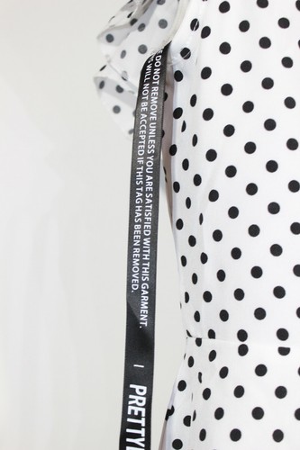 White & Black Polka Dot Frilly Plunge Neck Playsuit Womens Size 8 Casual Summer - Picture 8 of 11