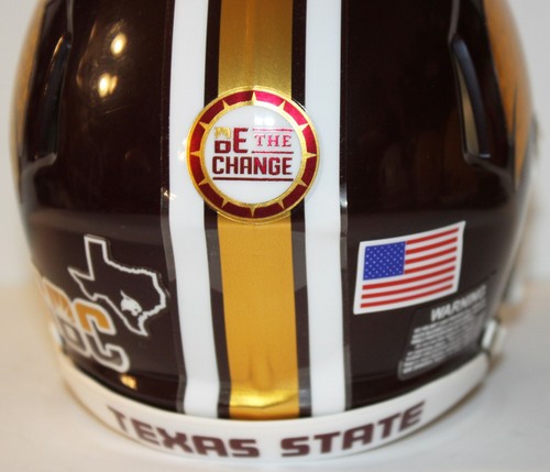 2020 Texas State Bobcats Custom Riddell Mini Helmet vs SMU - Picture 3 of 3