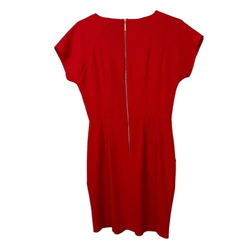 Closet London Red 2 in 1 Wrap Front Pleated Pencil Mini Dress Women’s Size 10 - Picture 2 of 11