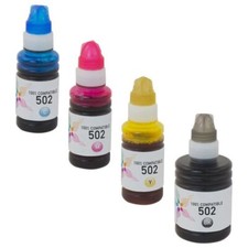 4 Pack BCMY Ink Bottles Non-OEM for use with Epson 502 T502 ET-2750 ET-4700