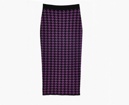 River Island Midi-Bleistiftrock Hahnentrittmuster Bodycon US-Größe 2/UK-Größe 6 lila - Bild 11 von 12