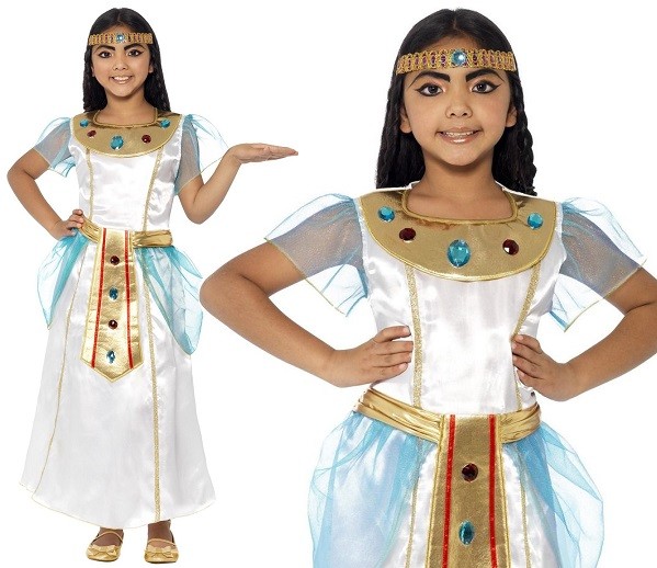 Niños Niñas Lujo Disfraz de Cleopatra Egipcio Conjunto Por Smiffys