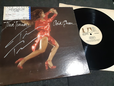 TINA TURNER Autogramm LP First Press PRIVATE DANCER signiert Live Ticket Konzert
