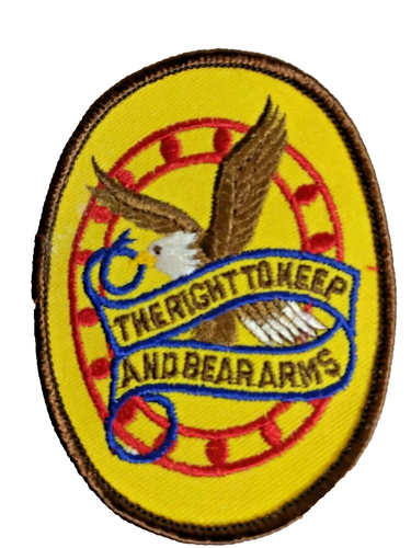 Vintage RIGHT TO KEEP AND BEAR ARMS Sew On Patch Eagle & Banner 2nd Amendment - Picture 5 of 5