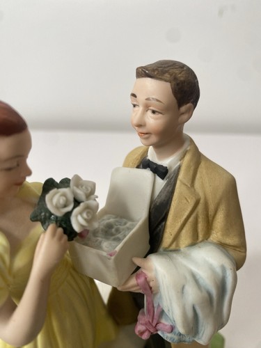 Vintage 70er Norman Rockwell Museum 1979 The First Prom Porzellan Figur Paar - Bild 5 von 14