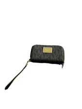 Michael Kors Brown Zip Around Wallet With Wristlet Handle