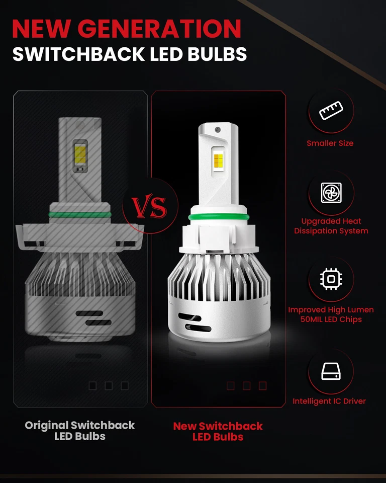 Bombillas antiniebla Switchback LED 52020 doble color blanco ámbar para GMC Sierra 1500 07-15 Foto 2 de 4