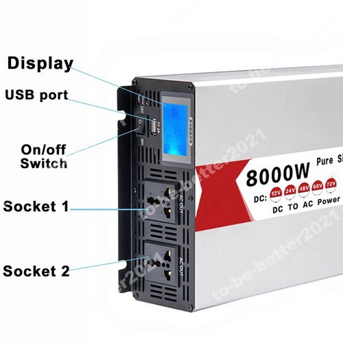 4KW-8KW DC12V 24V 48V 60V 72V à AC220V onduleur de puissance sinusoïdale pur LCD - Bild 9 von 20