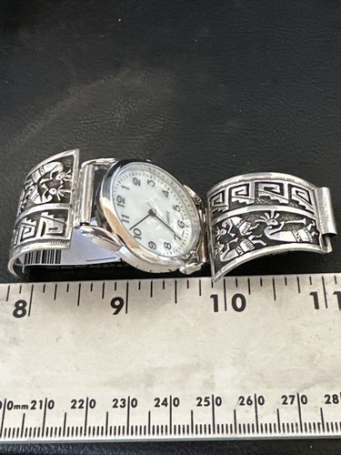 Reloj Hombre Kokopelli Navajo Plata Esterlina Antiguo Peón Puntas 2093 - Imagen 8 de 14