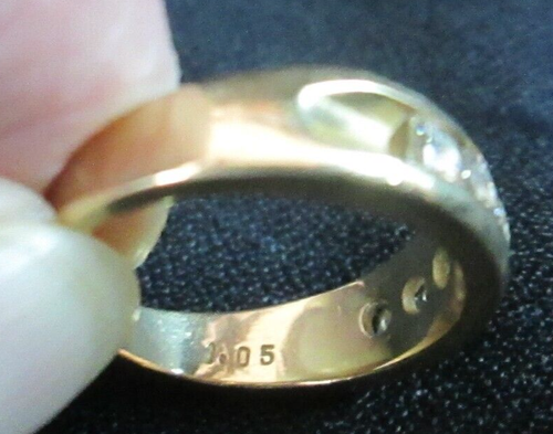 Solid 14K Gold Men's Wedding Band W 6 Diamonds Totaling 1.05 Carats Size 9 - Picture 11 of 12