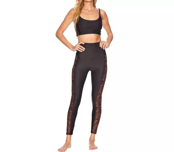 Beach Riot High Waisted Tiger Stripe Leggings Black Medium M NWOT $110