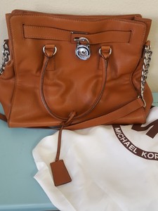 Michael Kors Large Hamilton Soft Leather Bag Luggage Satchel Saddle Image Is Loading Michael Kors Large Hamilton Soft Leather Bag Luggage