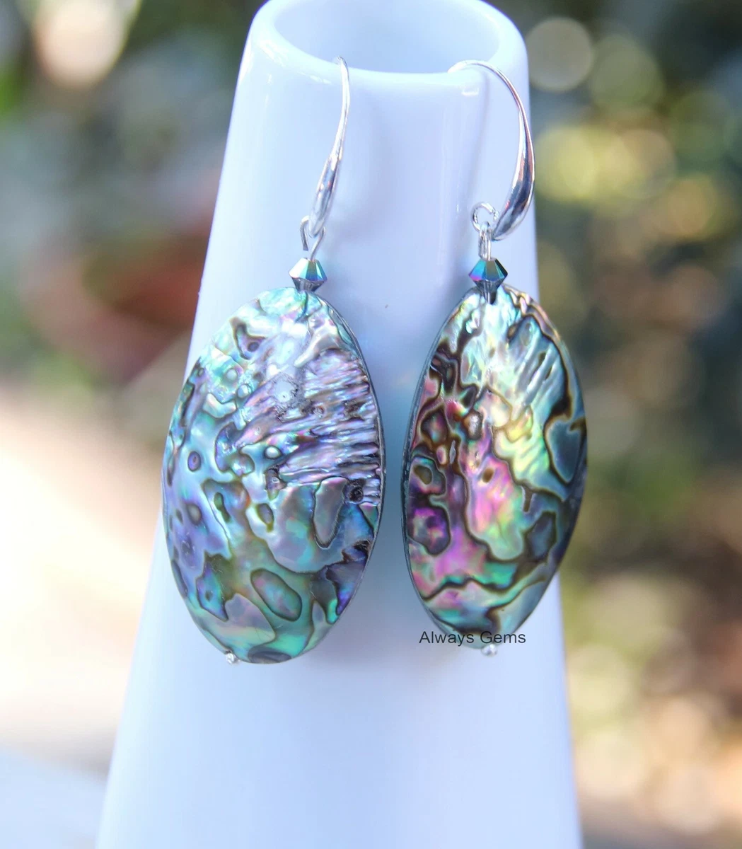 Large on sale abalone earrings