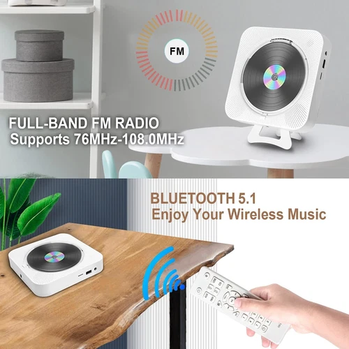 Tragbarer CD-Player FM Radio Stereoanlage Boombox Bluetooth Musik-Player - Bild 14 von 18