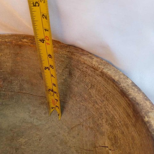 Antique Handmade 19th Century French Provincial Soft Wood Bowl Metal Repairs 9” - Picture 21 of 22
