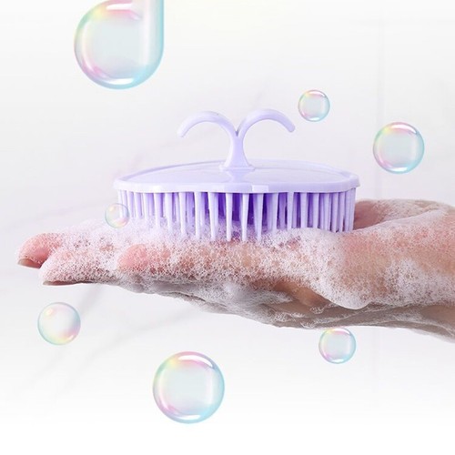 Silikon Shampoo Kopfhaut Massage Dusche Körperwaschbürste Haarkamm sauber - Bild 4 von 12