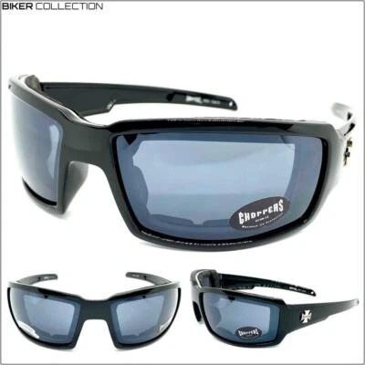 CHOPPERS Eyewear Biker Sicherheits-Sonnenbrille Mit Polster Schwarz, Dark Lens - Bild 1 von 4