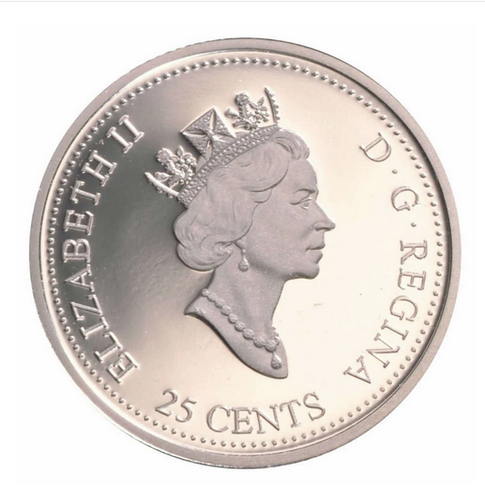 1999 CANADA 25 cent Millennium Sterling Silver Quarter for March in proof finish - Picture 2 of 4