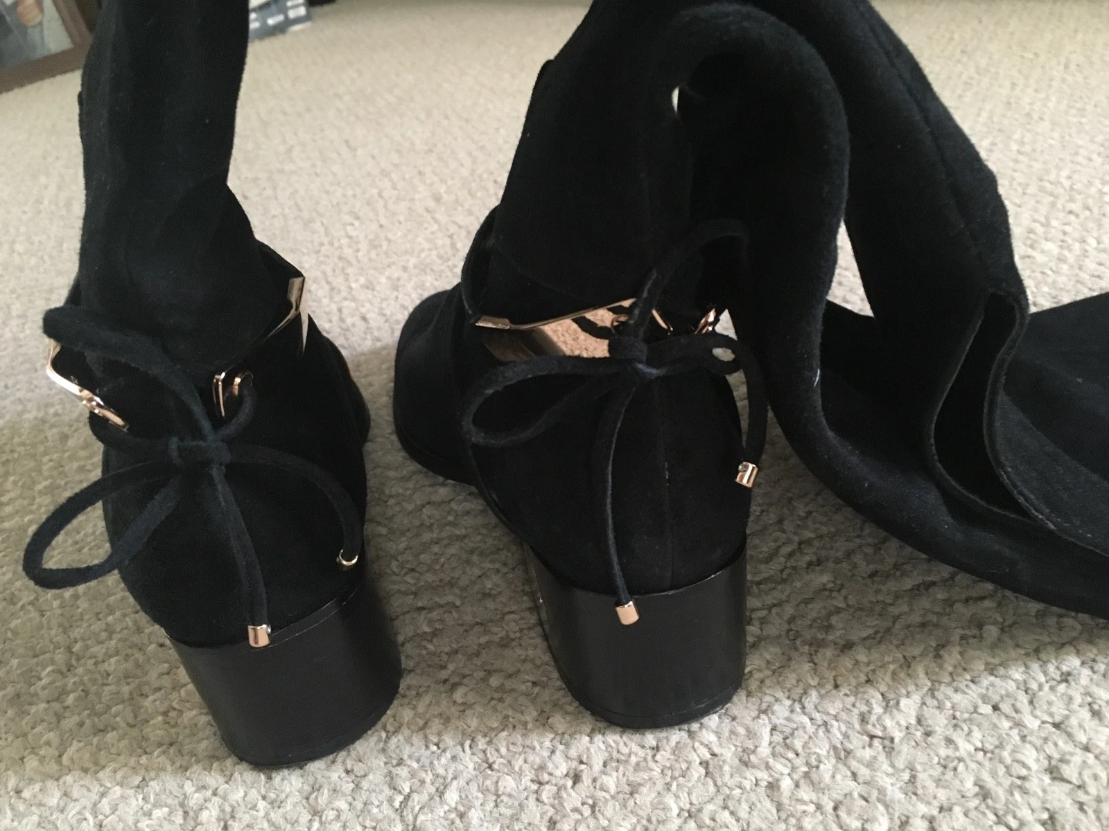 Bottes hautes en daim noir Christian Dior taille 37 UE